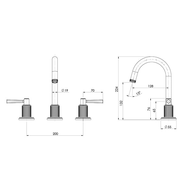Phoenix Wiltern Basin Set, Brushed Nickel