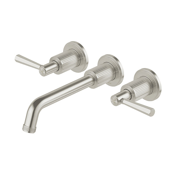 Phoenix Wiltern Wall Basin/Bath Tap Set, Brushed Nickel