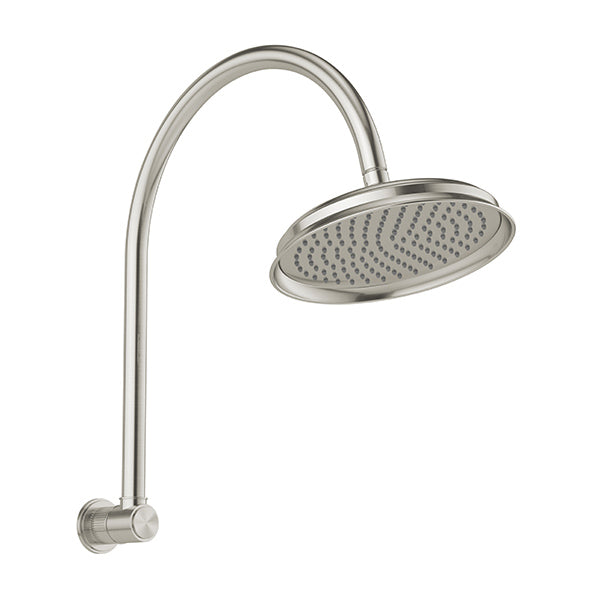 Phoenix Wiltern High-Rise Shower Arm & Rose, Brushed Nickel