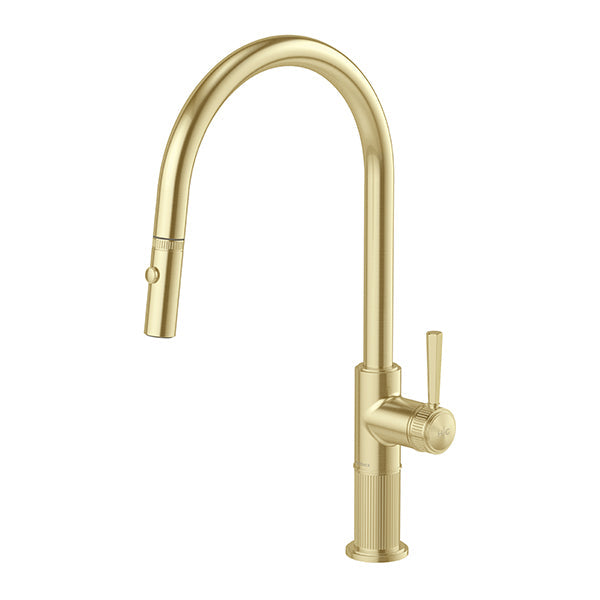 Phoenix Wiltern Pull Out Sink Mixer, Brushed Gold