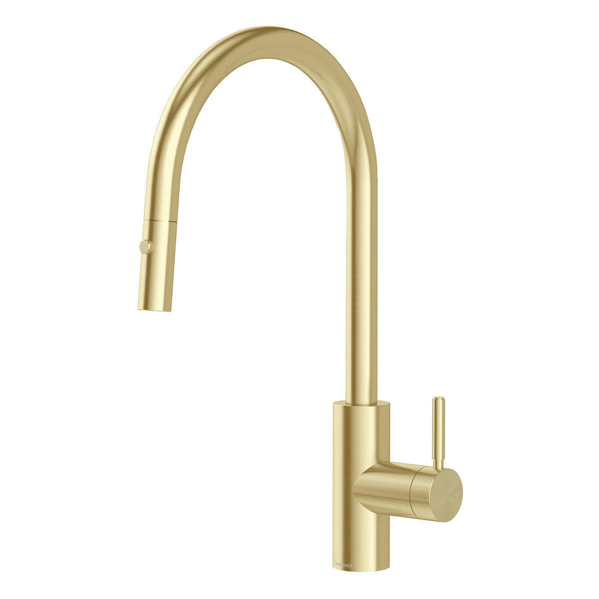 Phoenix Vivid MKII Pull Out Sink Mixer 240mm Gooseneck - Lead Free, Brushed Gold