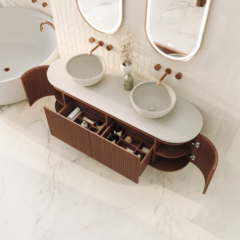 Fienza Empire Pill Walnut 1500 Wall Hung Cabinet
