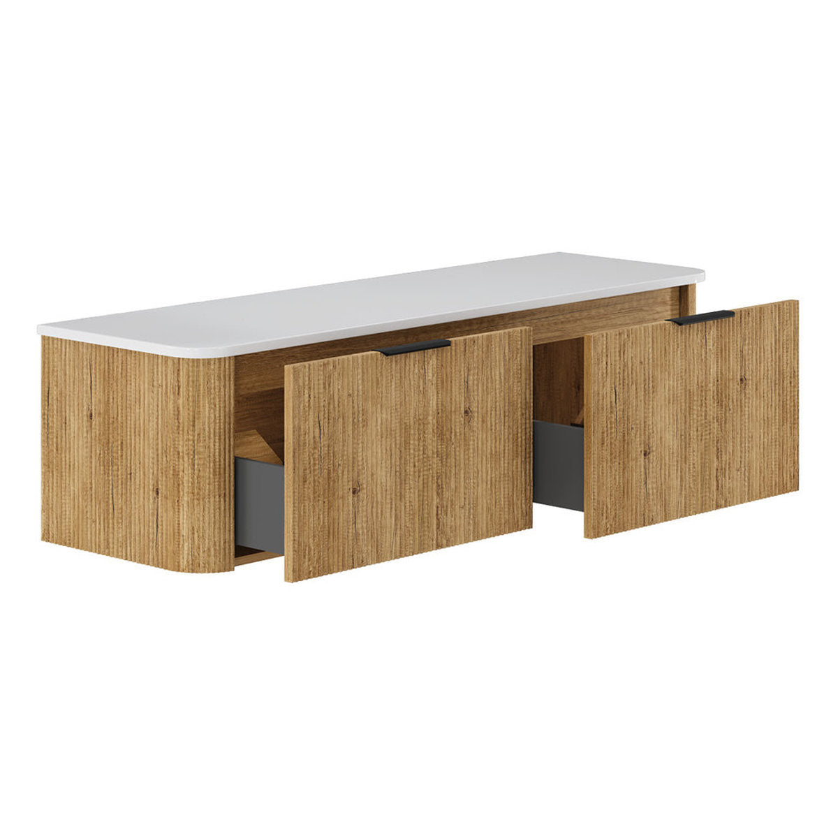 Fienza Minka Curved Scandi Oak 1500 Wall Hung Cabinet