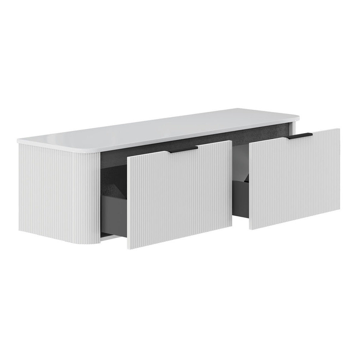 Fienza Minka Curved Satin White 1500 Wall Hung Cabinet