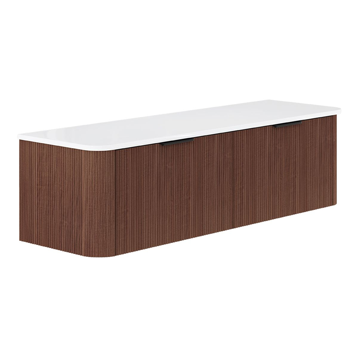 Fienza Minka Curved Walnut 1500 Wall Hung Cabinet