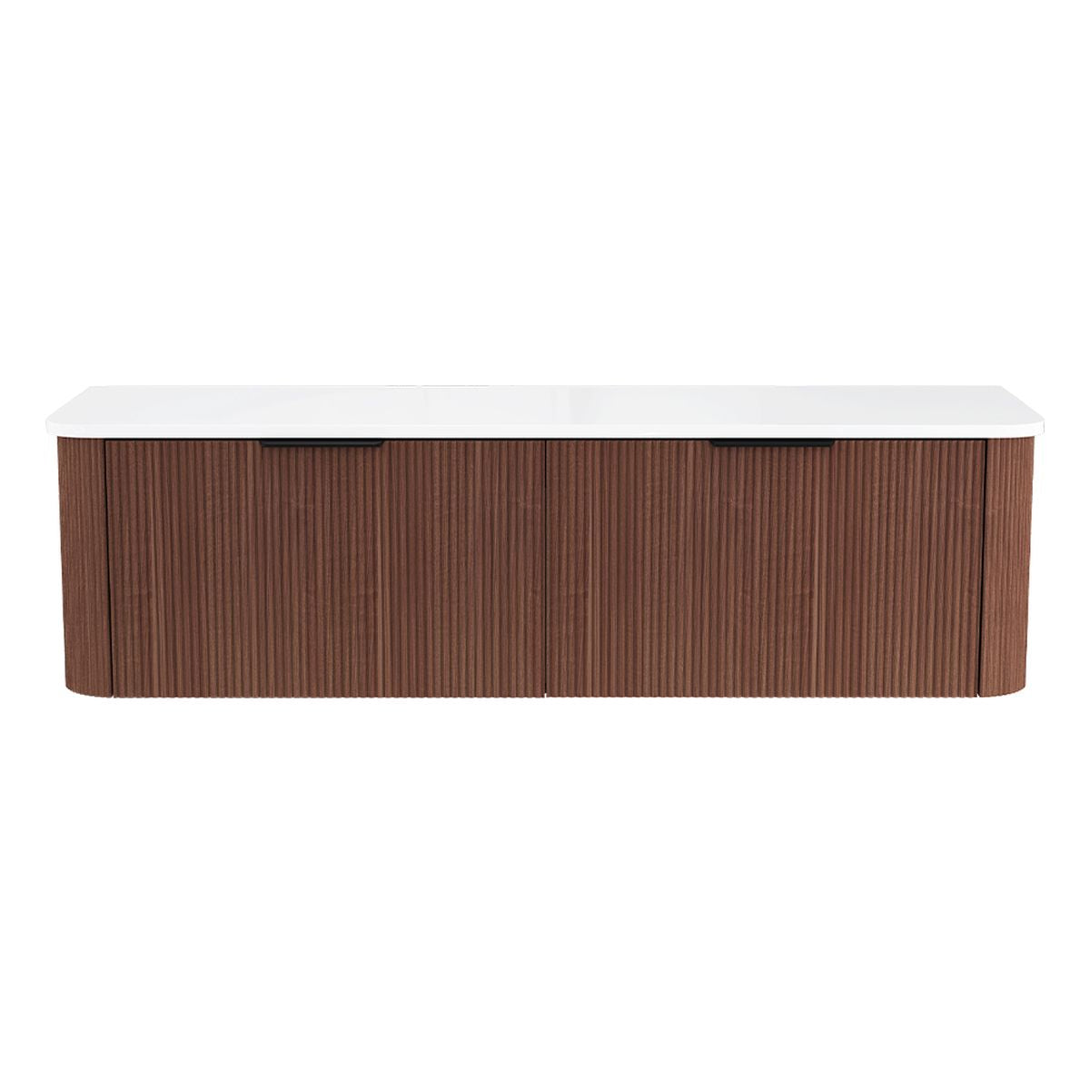 Fienza Minka Curved Walnut 1500 Wall Hung Cabinet