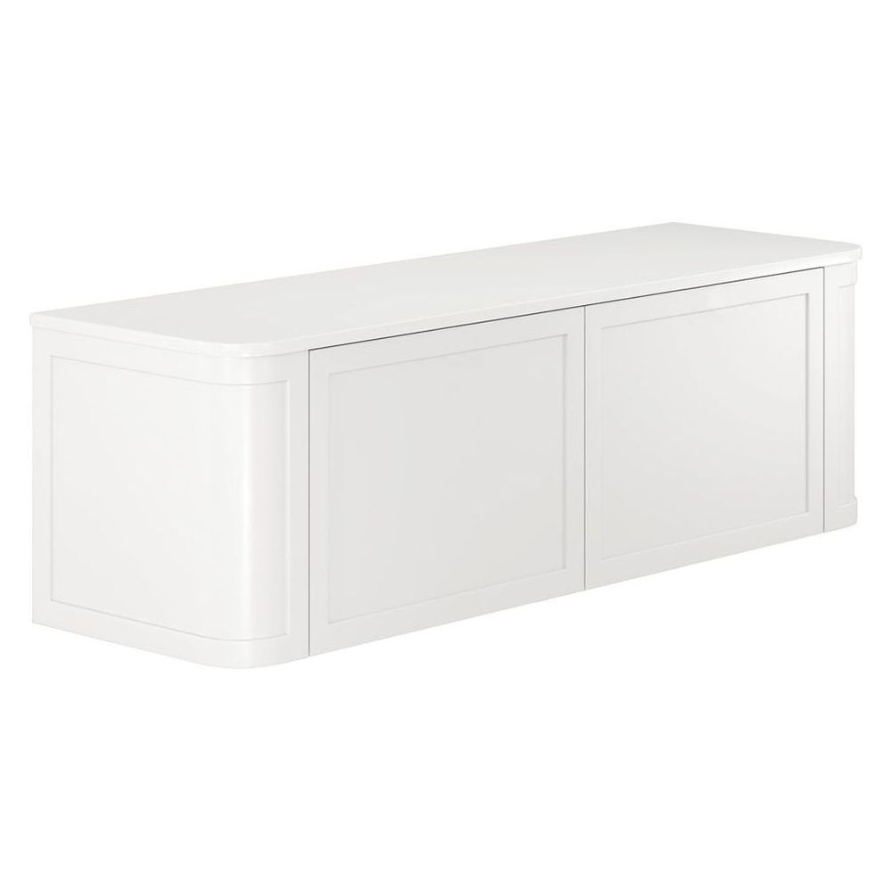 Mila Curved Satin White 1500 Wall Hung Cabinet