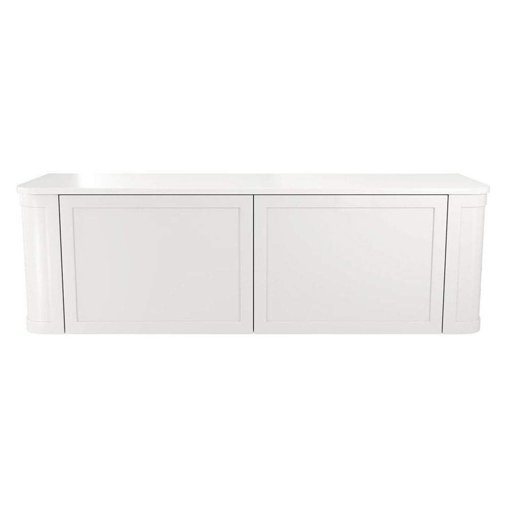Mila Curved Satin White 1500 Wall Hung Cabinet