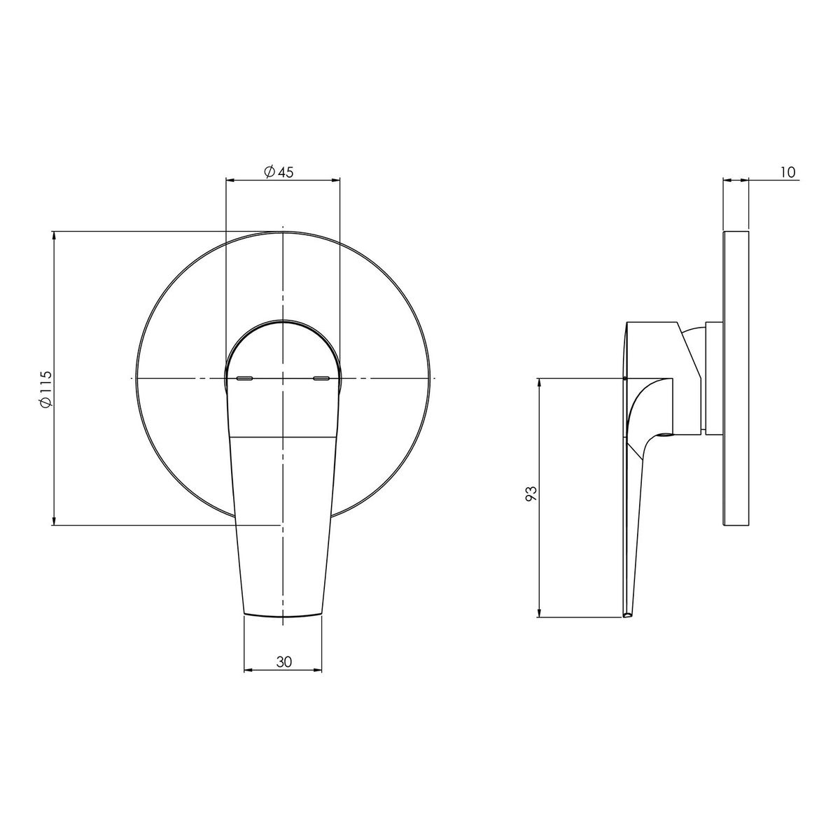 Arlo Shower / Wall Mixer Trim Kit Only - Chrome