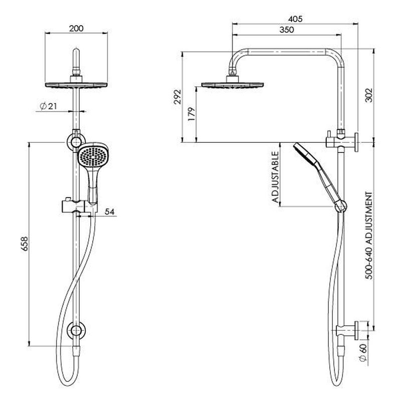 Teva Twin Shower - Brushed Nickel