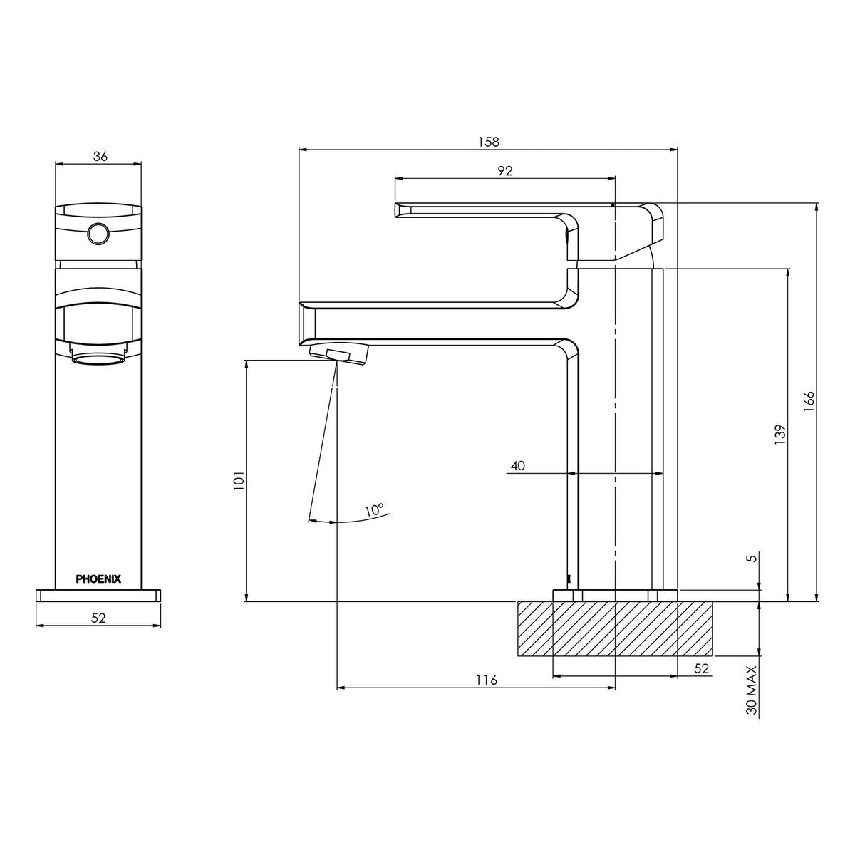 Teva Basin Mixer - Matte Black