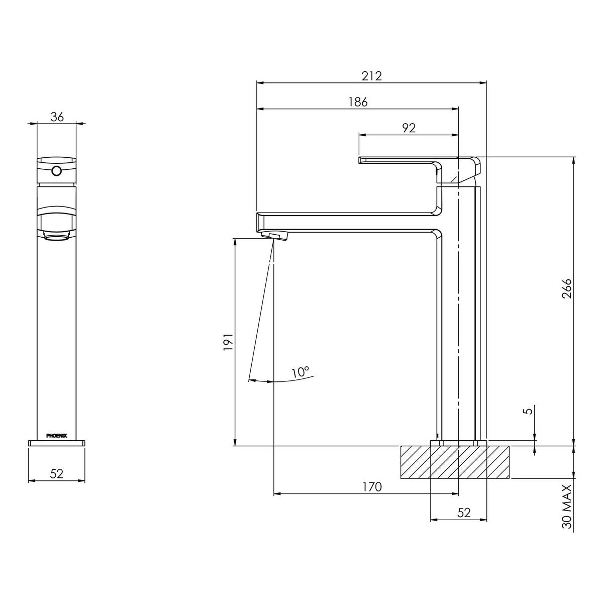 Teva Vessel Mixer, Lead Free - Brushed Nickel