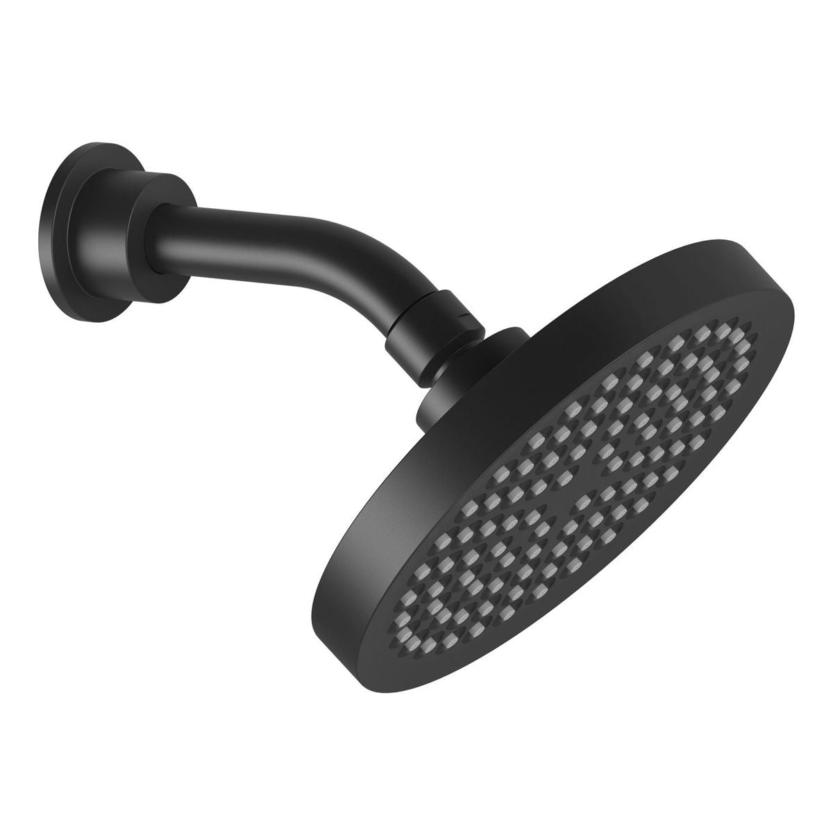 Pina Shower Arm & 150mm Round Rose - Matte Black