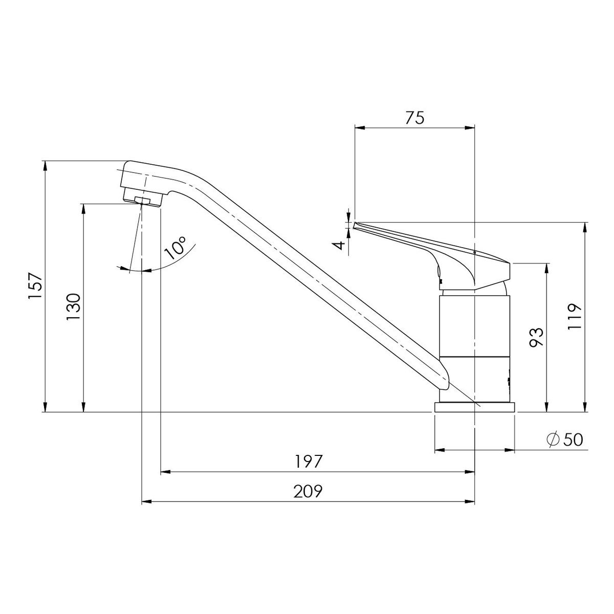 Ivy MKII Swivel Sink Mixer, Lead Free - Matte Black