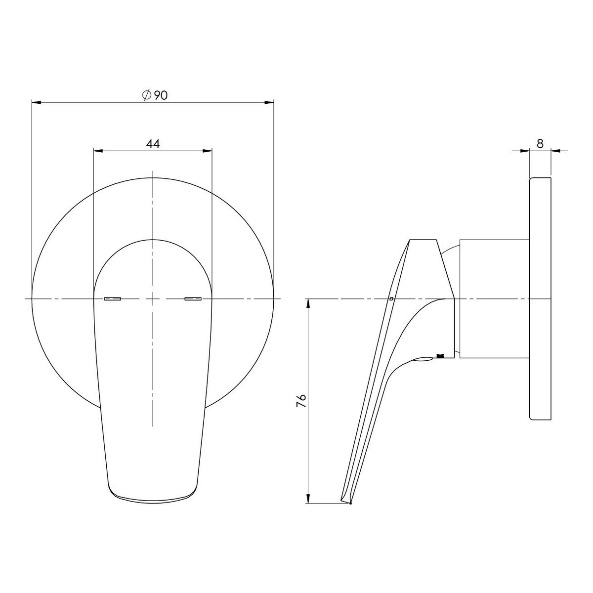 Ivy MKII Shower / Wall Mixer Trim Kit - Chrome