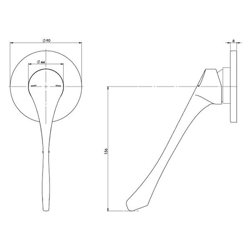 Ivy MKII Extended Handle Shower / Wall Mixer Trim Kit
