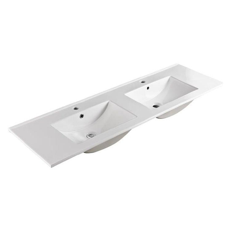 Ceto Gloss White Ceramic Tops 1500 Double Bowl