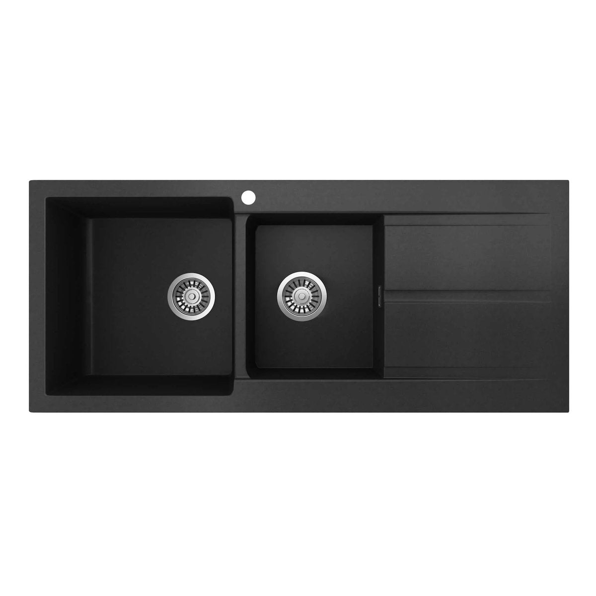 Seima Oros 1160 Arqstone Sink - Black, 1 Taphole, Right Drainer