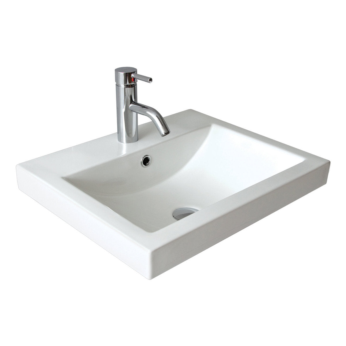 Seima Kyra 016 Ceramic Basin - White Gloss, No Taphole