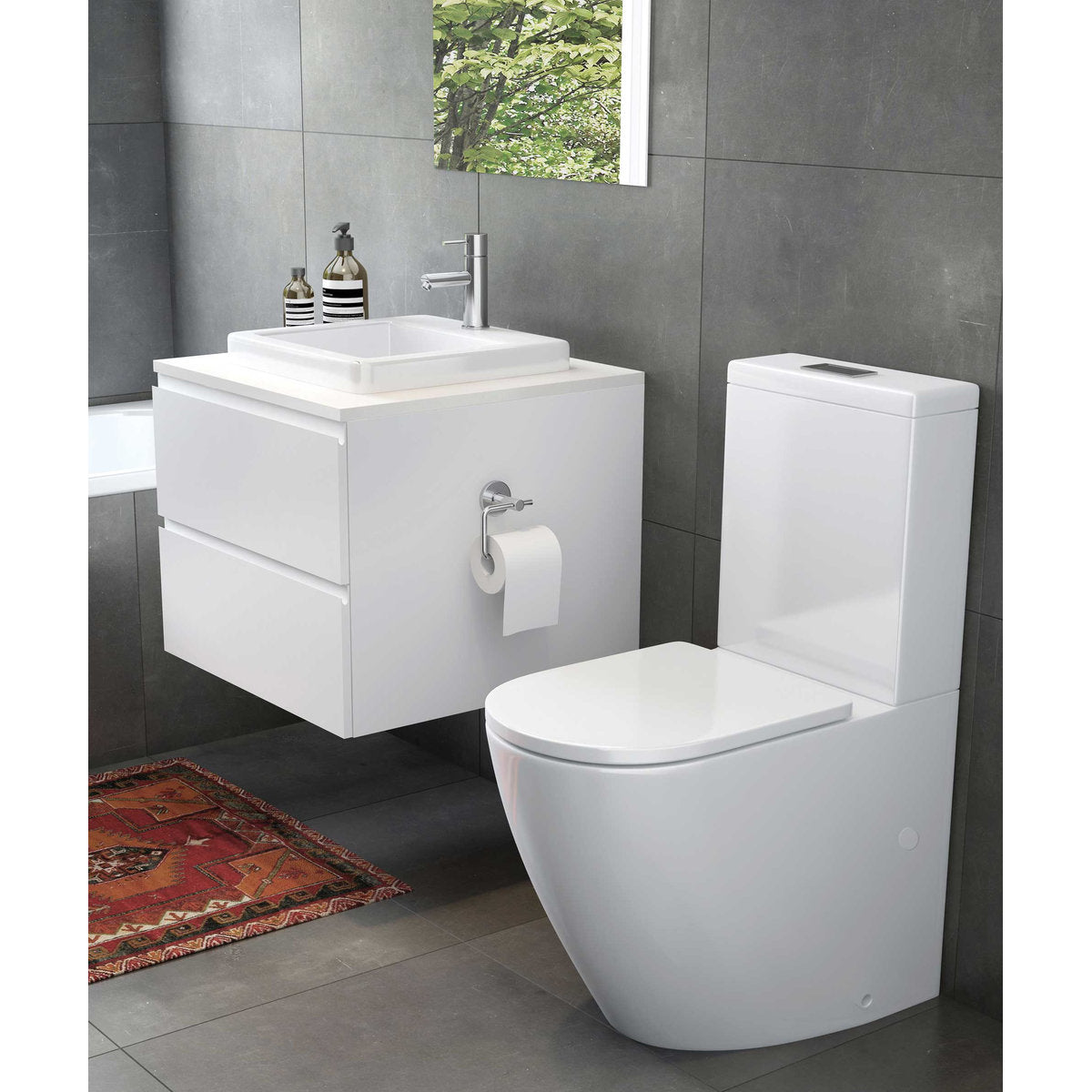 Seima Kyra 017 Ceramic Basin - White Gloss, No Taphole