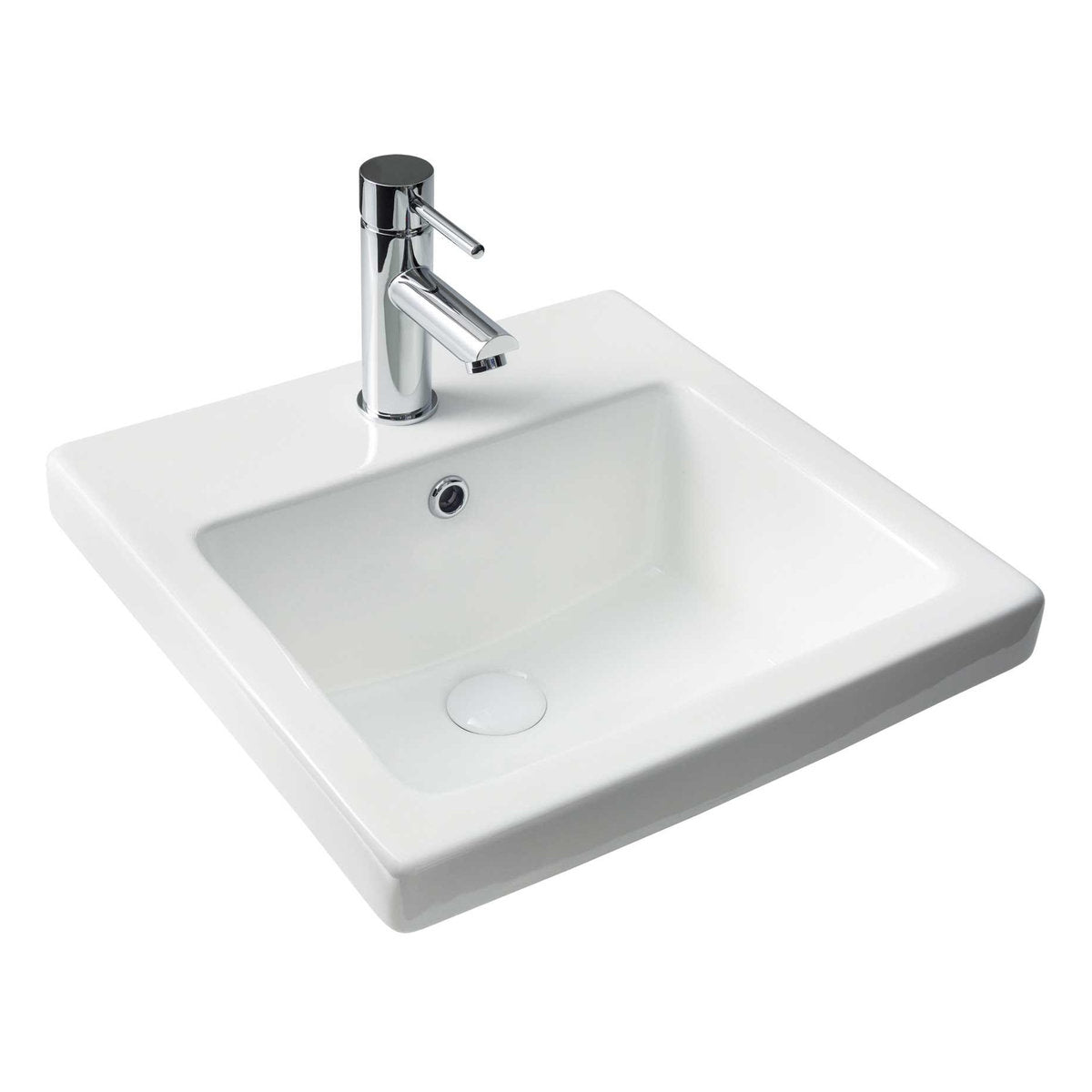 Seima Kyra 017 Ceramic Basin - White Gloss, No Taphole