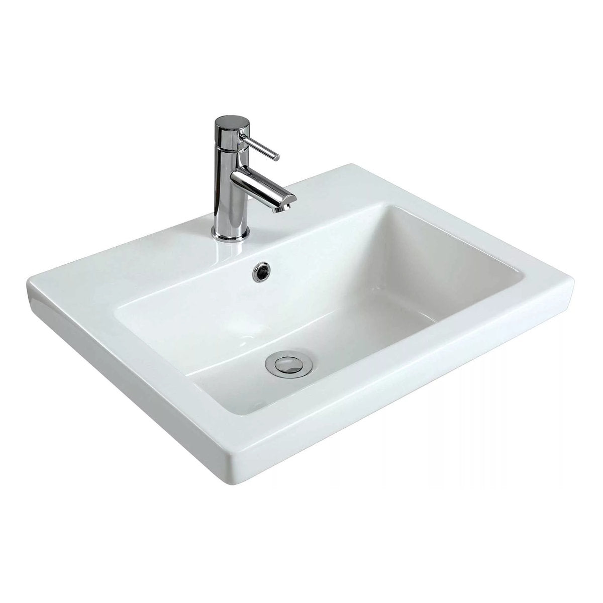 Seima Kyra 024 Ceramic Basin - White Gloss, No Tapholes