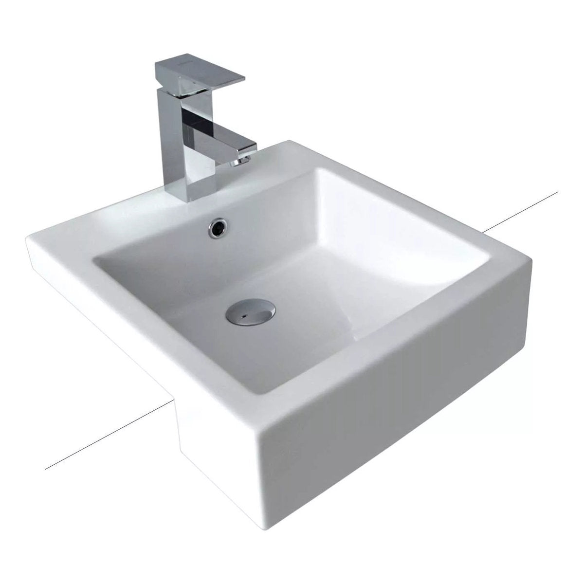 Seima Kyra 210 Ceramic Basin - White Gloss, 1 Taphole