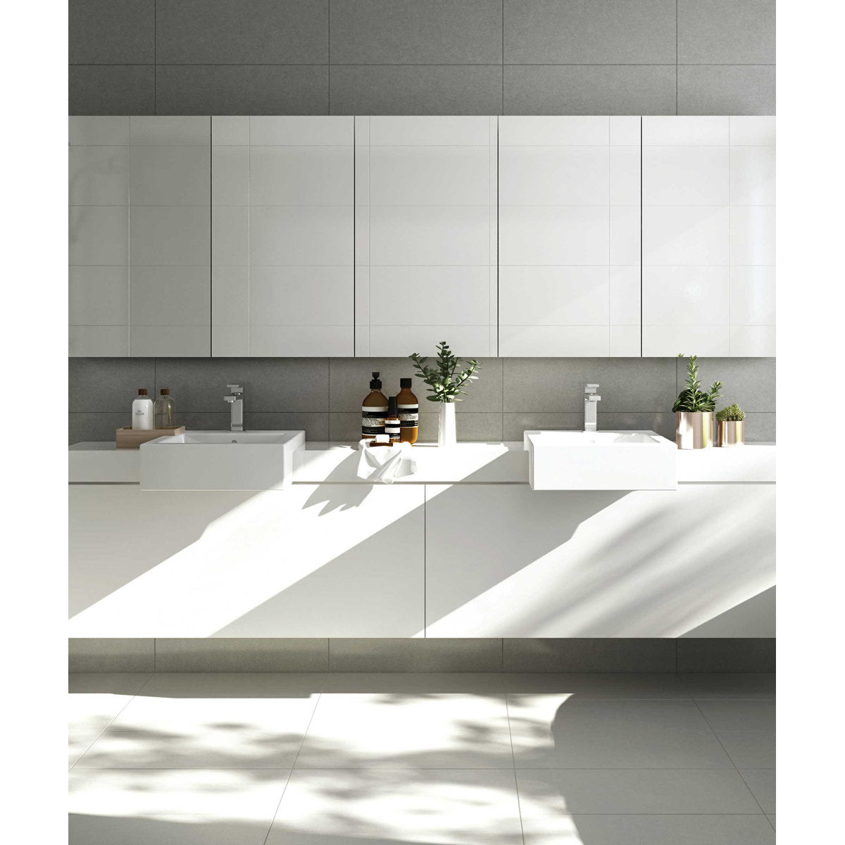 Seima Kyra 210 Ceramic Basin - White Gloss, 3 Tapholes