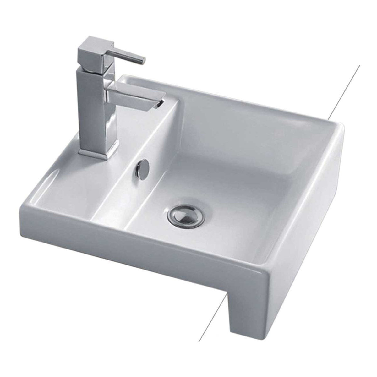 Seima Kyra 215 Ceramic Basin - White Gloss, 1 Taphole
