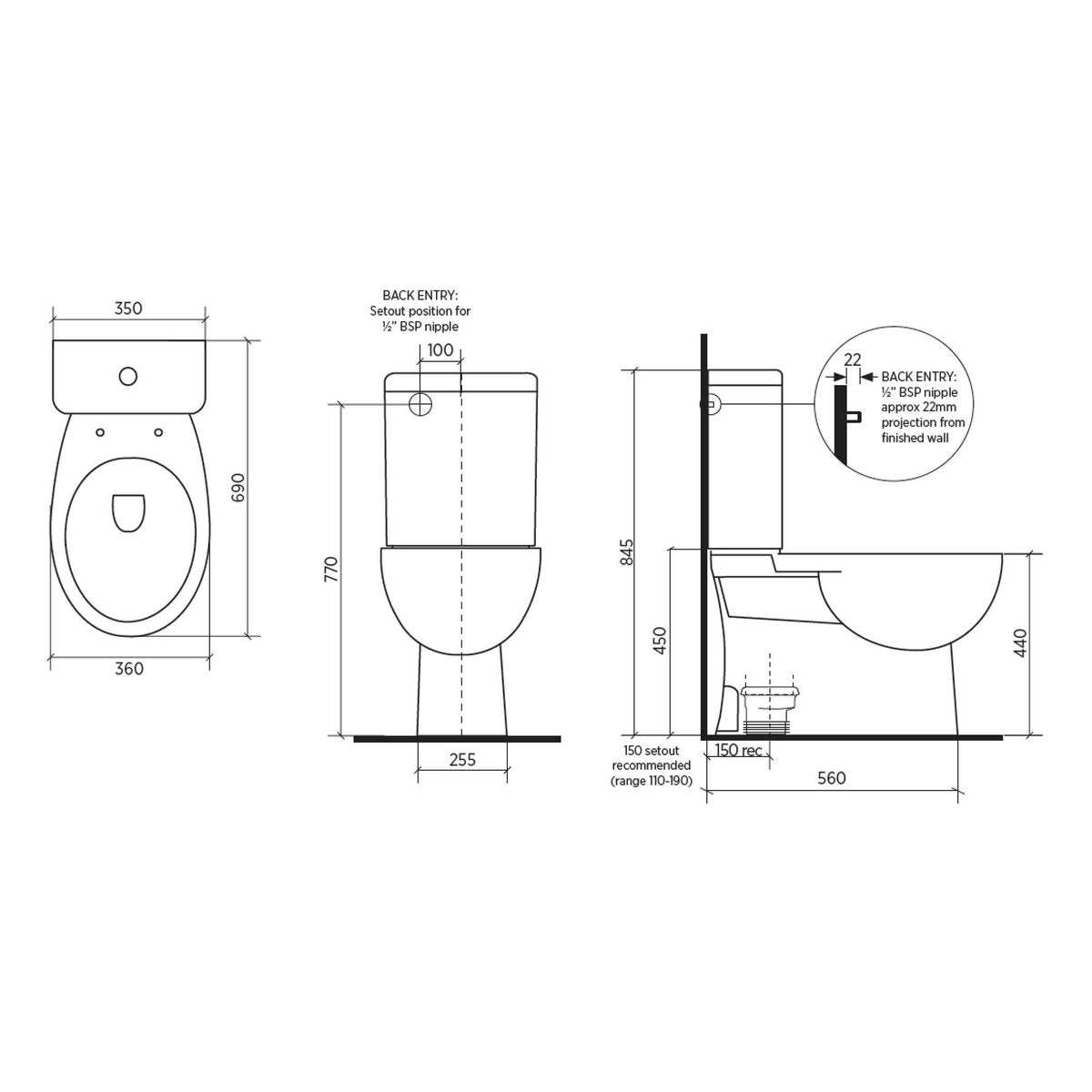Seima Syros Close Coupled Toilet Suite