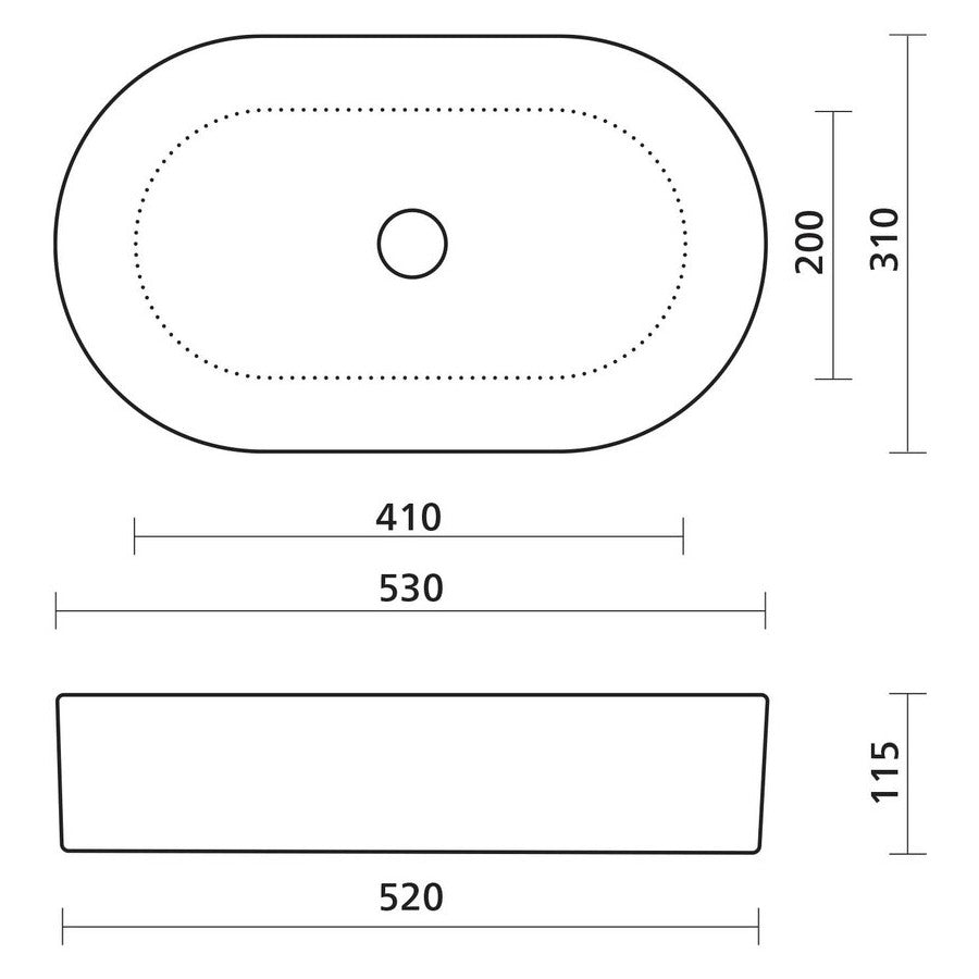 Seima Aurora 530 Ceramic Basin - Forest Silk Matte