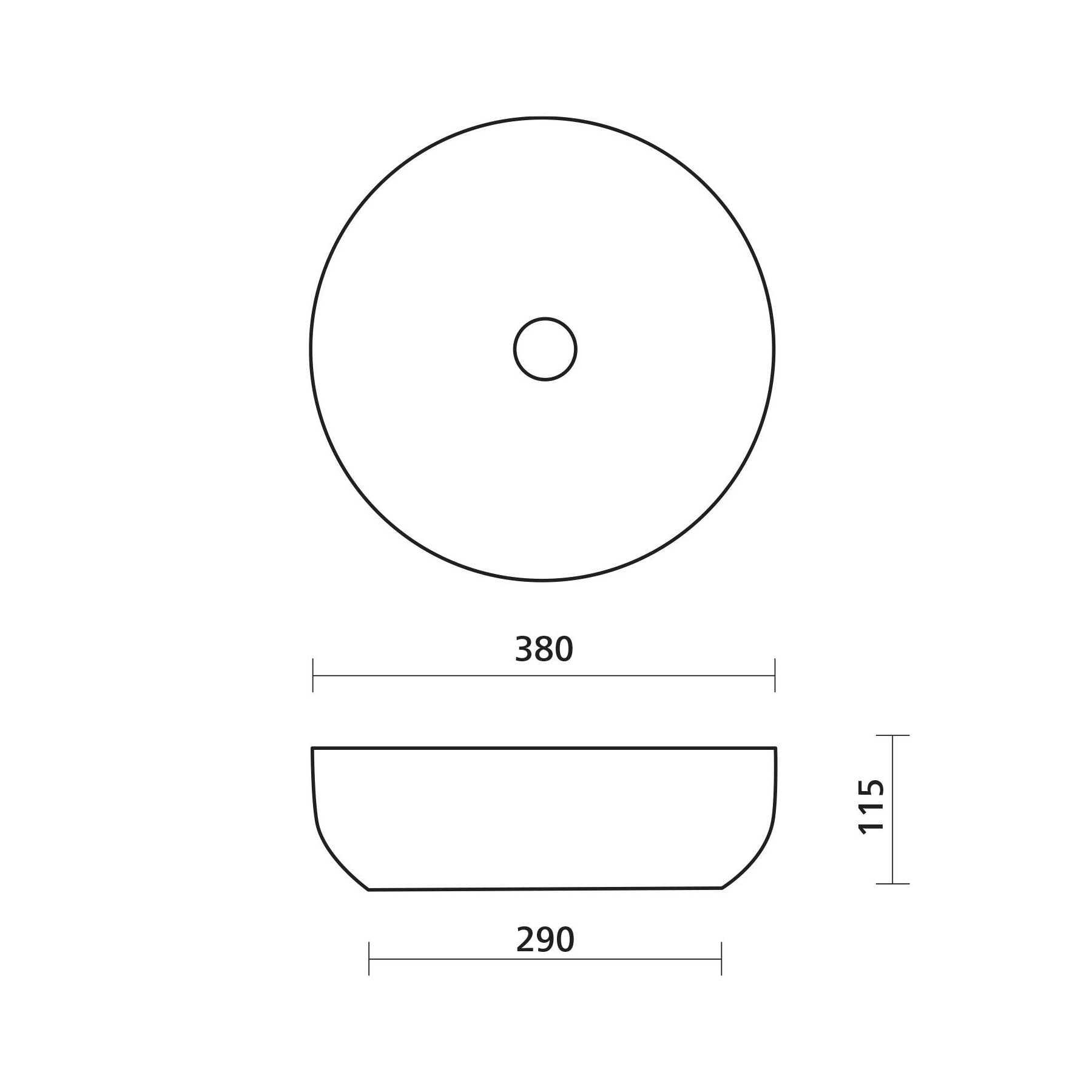 Seima Aurora 380 Ceramic Basin - White Silk Matte