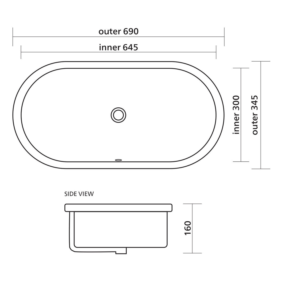 Seima Arko 680 Ceramic Basin - White Gloss