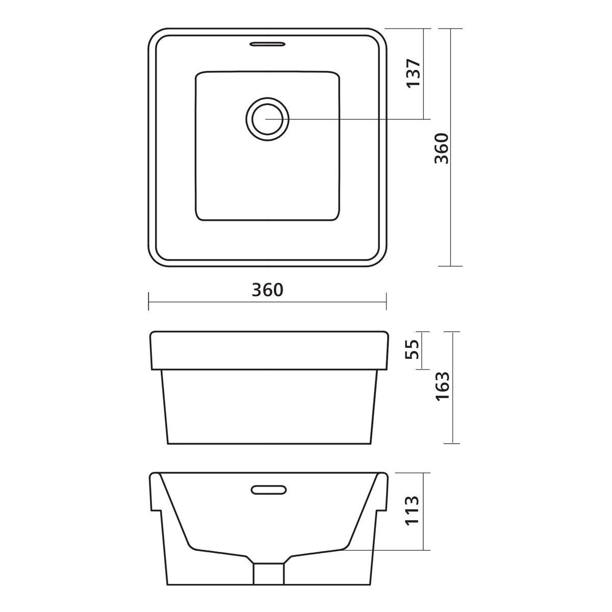 Seima Kyra 401 Ceramic Basin - White Gloss, No Taphole