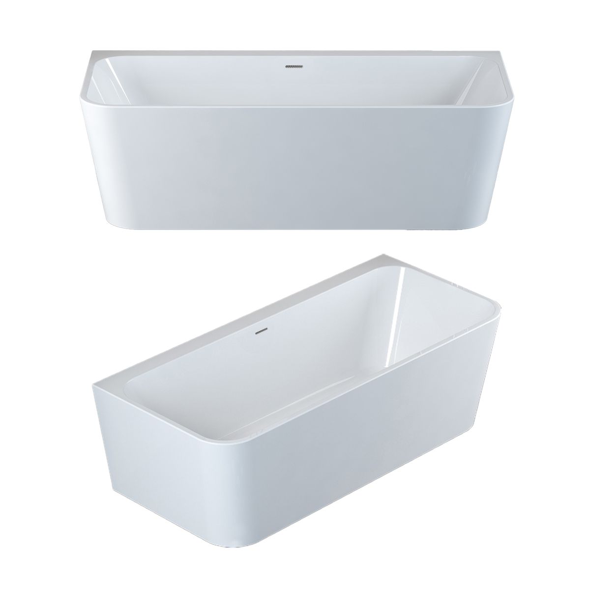 Plati 135 Back-to-Wall Freestanding Bath - 1500mm