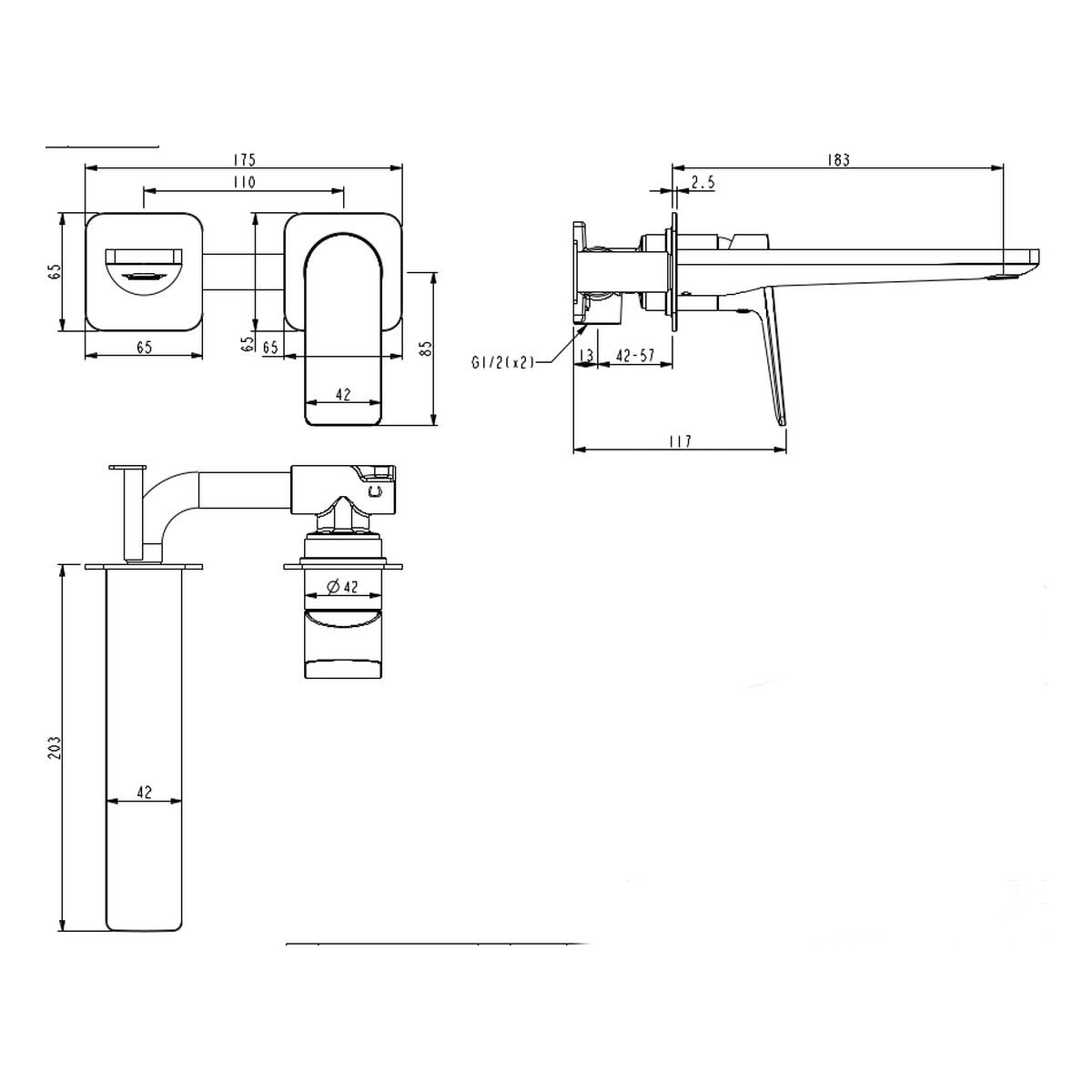 Millennium Jenex Shower Mixer, Brushed Nickel