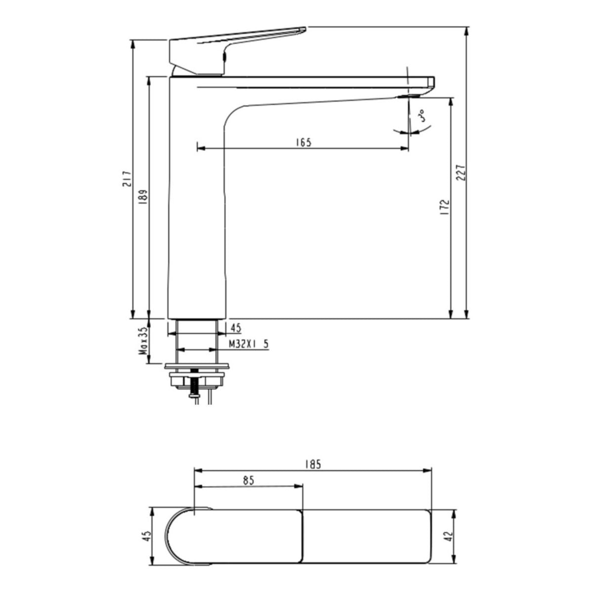 Millennium Jenex Mid-Rise Vessel Mixer, Matte Black