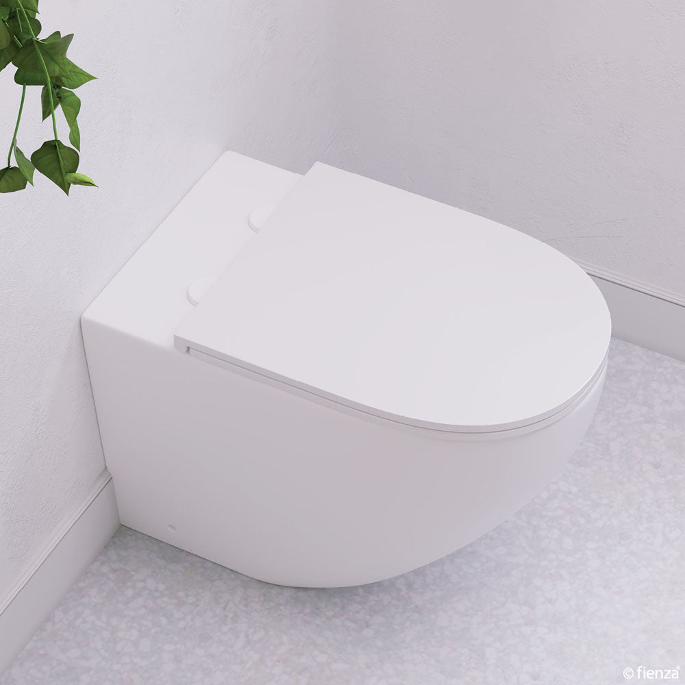 Fienza Seat Hinge Covers for Slim Seats, Matte White