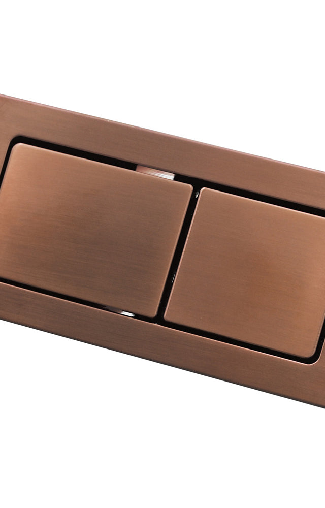 Fienza Back to Wall Toilet Flush Buttons, Brushed Copper