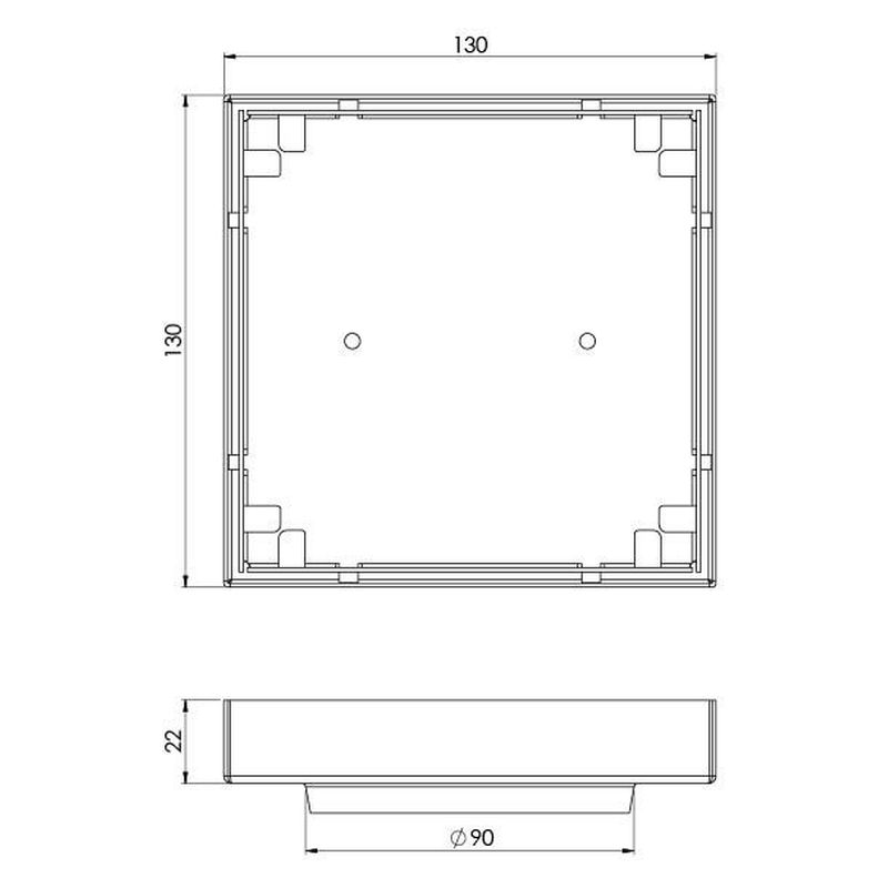 Phoenix Point Drain TI 130mm Outlet 90mm