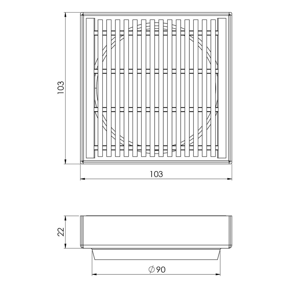 Phoenix Point Drain HG 100mm Outlet 90mm