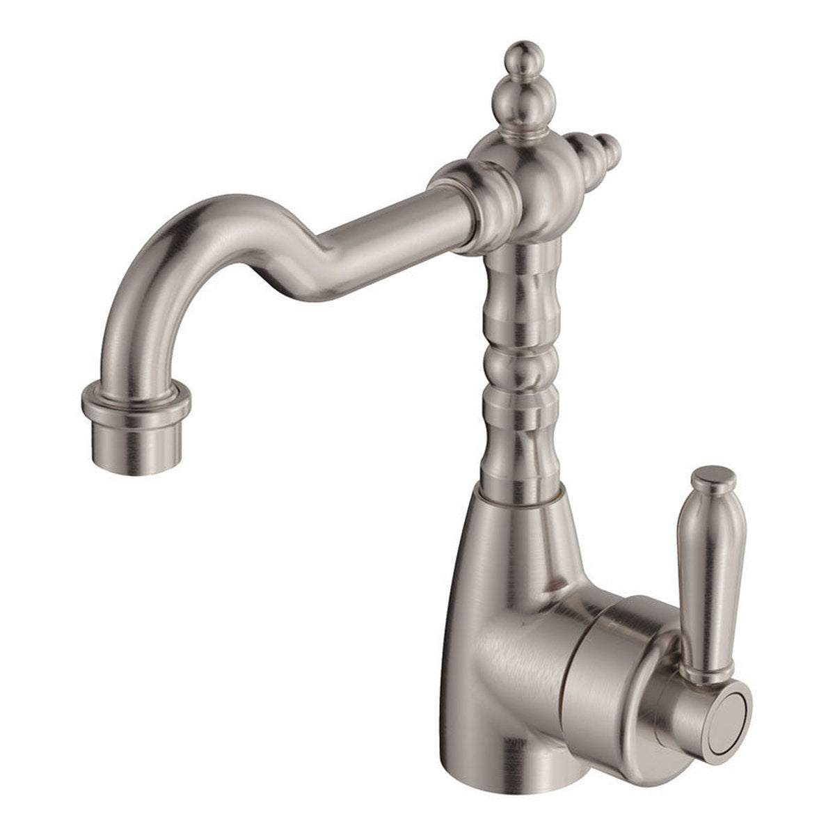 Fienza Eleanor Shepherds Crook Basin Mixer, Brushed Nickel/Brushed Nickel - Lead Free