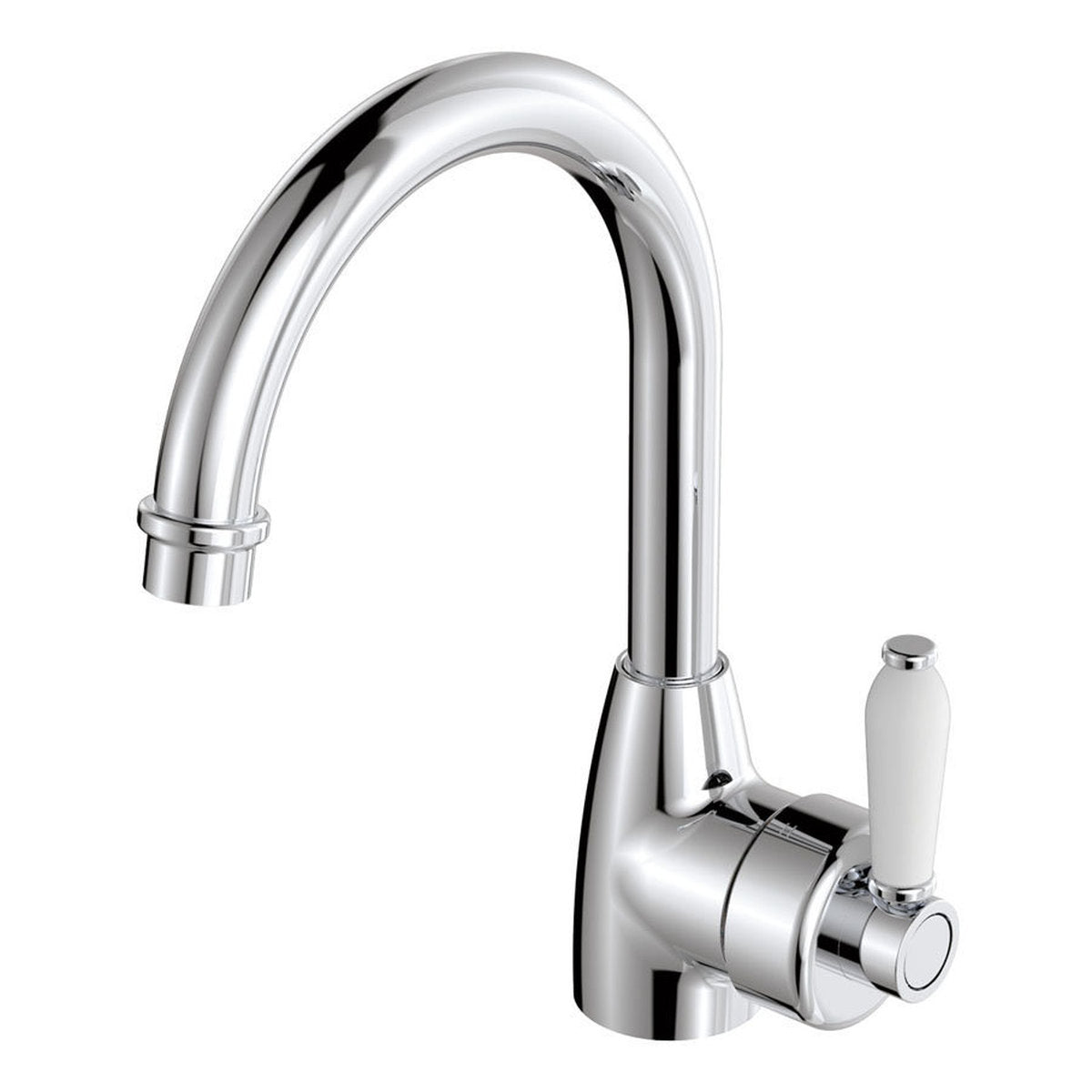 Fienza Eleanor Gooseneck Basin Mixer, Chrome/Ceramic - Lead Free