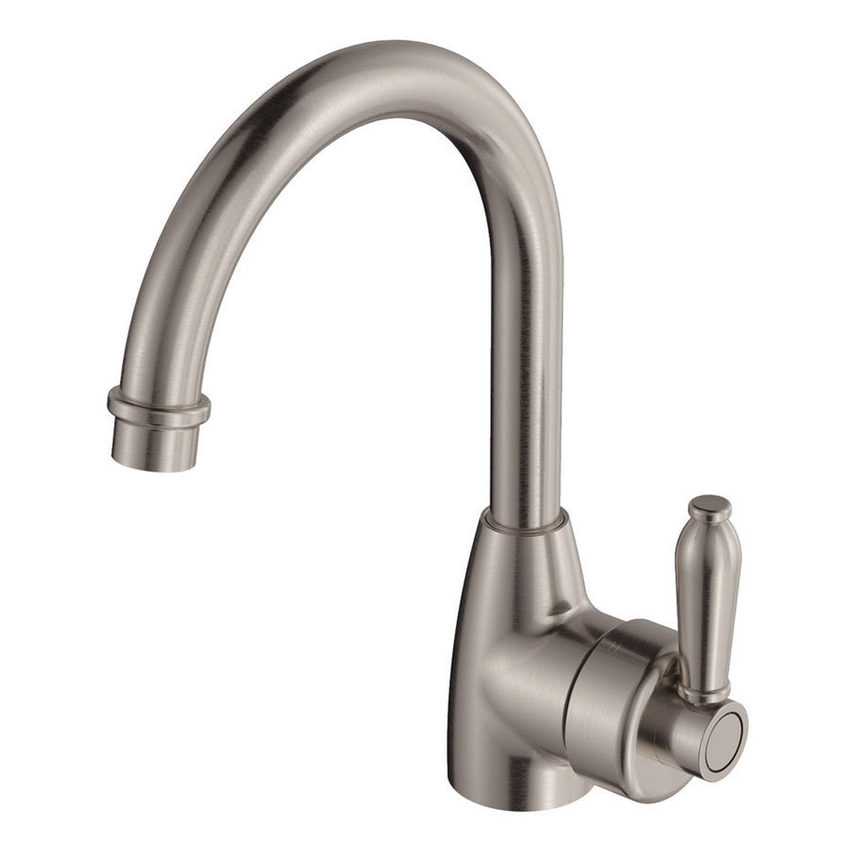 Fienza Eleanor Gooseneck Basin Mixer, Brushed Nickel/Brushed Nickel - Lead Free