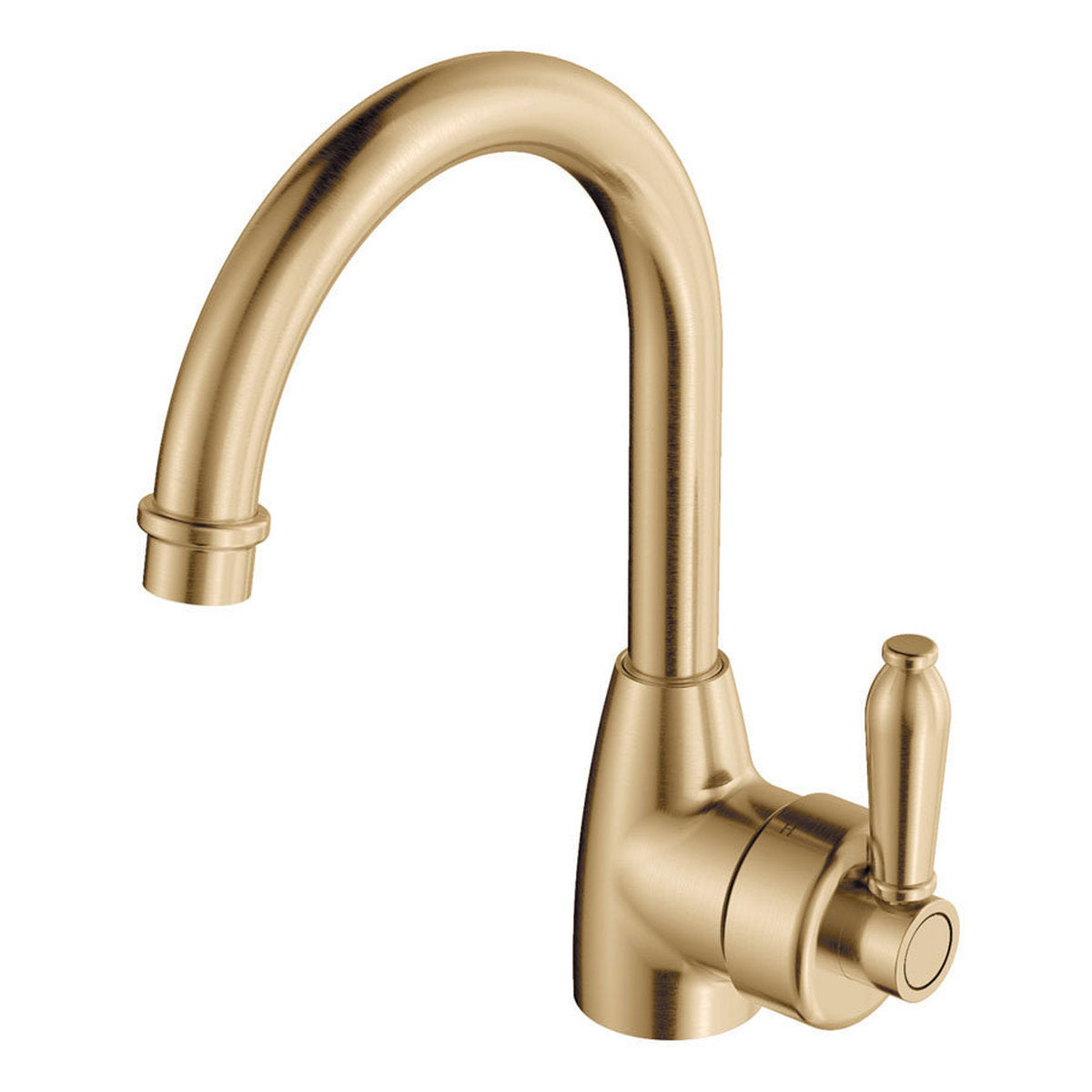 Fienza Eleanor Gooseneck Basin Mixer, Urban Brass/Urban Brass - Lead Free