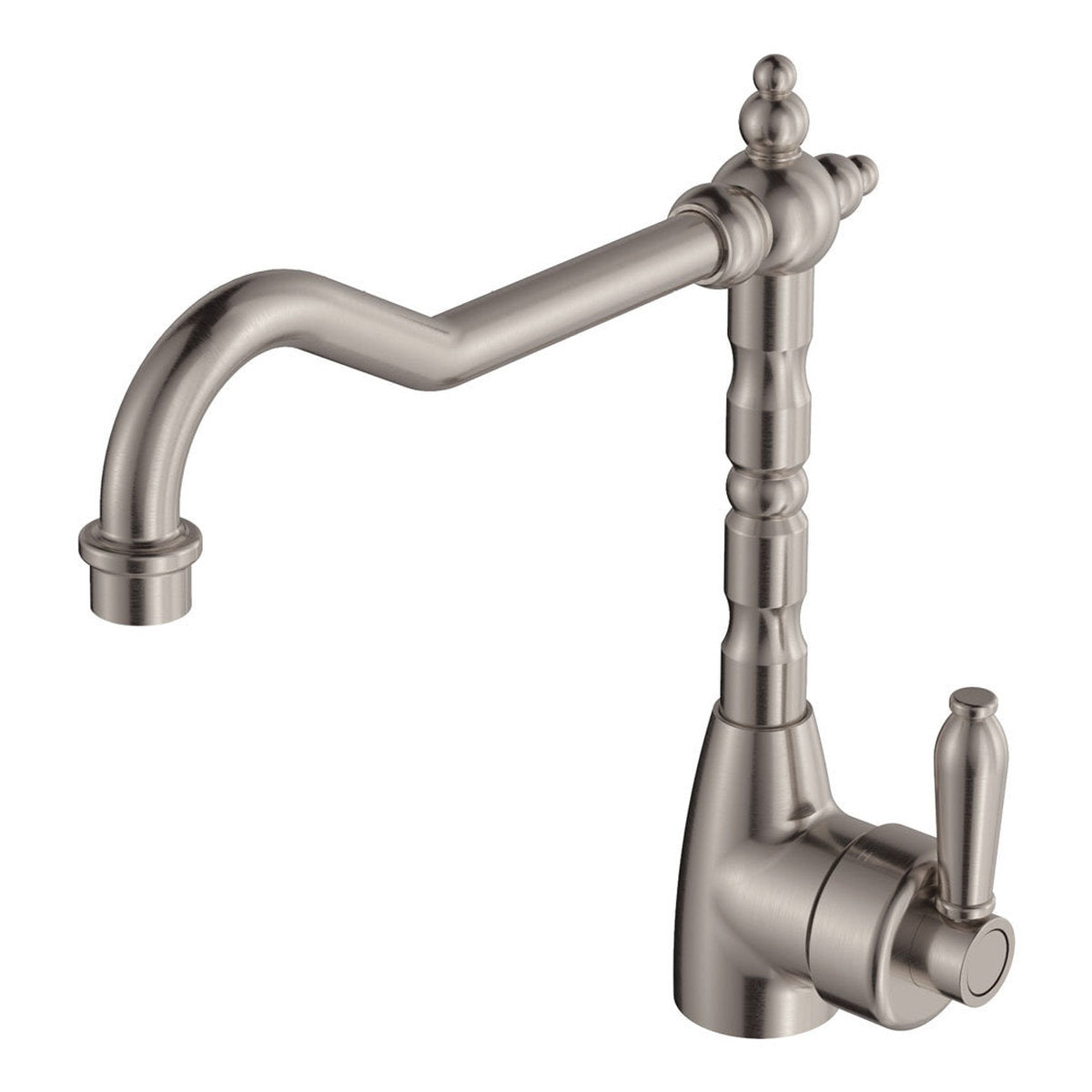 Fienza Eleanor Shepherds Crook Kitchen Sink Mixer Brushed Nickel