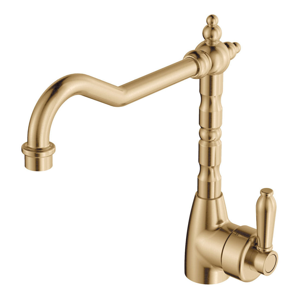 Fienza Eleanor Shepherds Crook Kitchen Sink Mixer Urban Brass