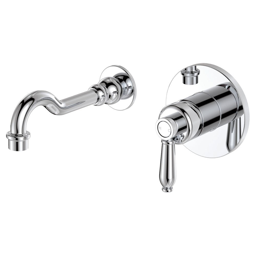 Eleanor Wall Basin/Bath Mixer Set, Chrome - 202106CC