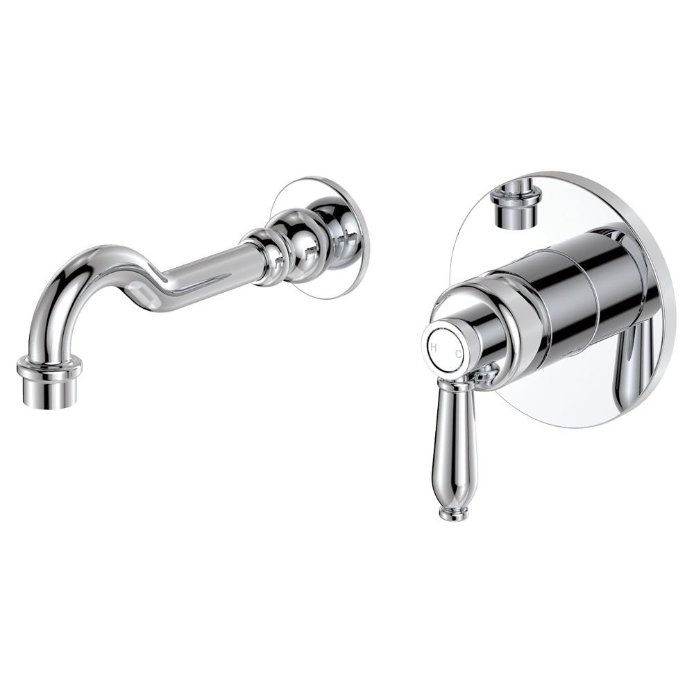 Eleanor Wall Basin/Bath Mixer Set, Chrome - 202106CC