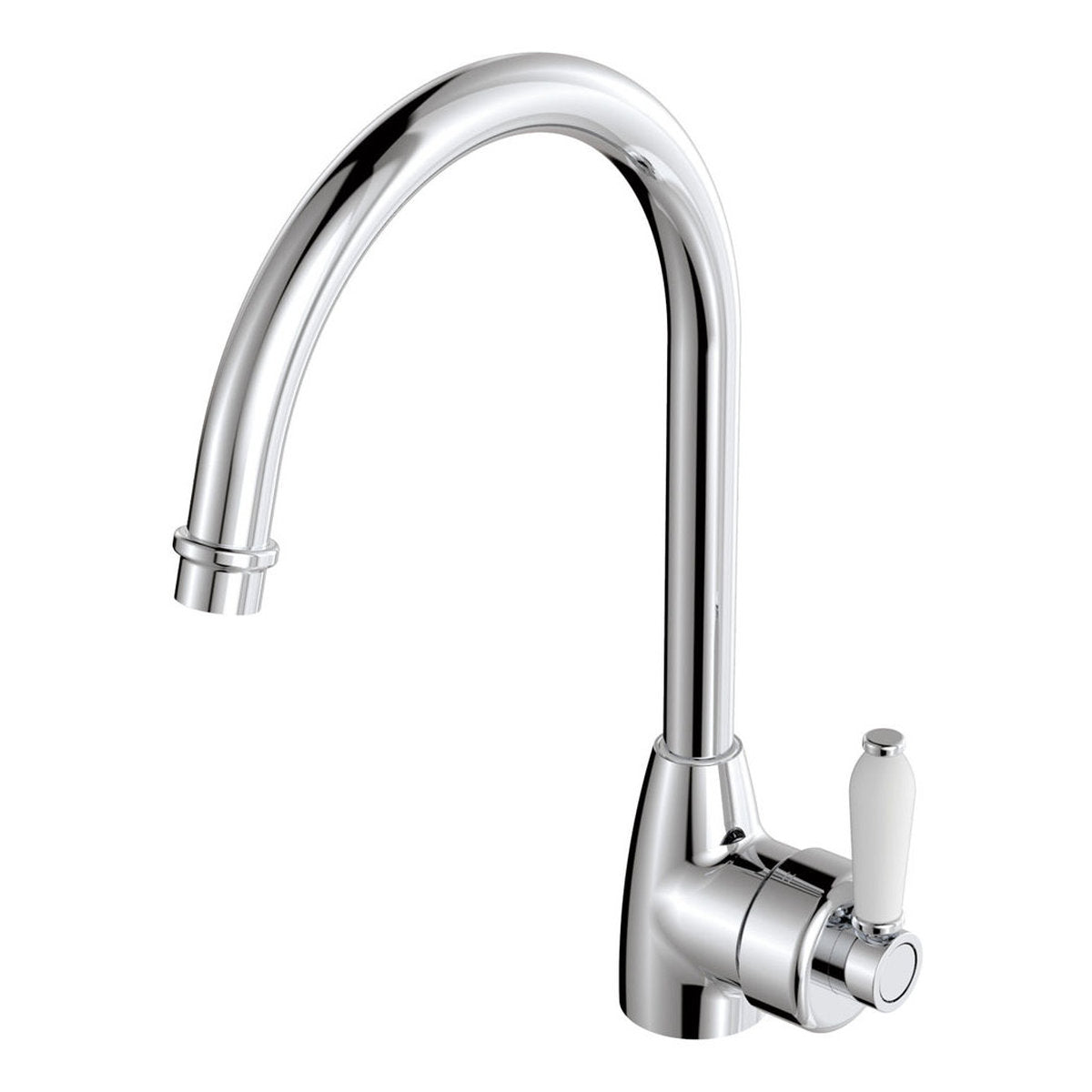 Eleanor Gooseneck Sink Mixer, Chrome/Ceramic